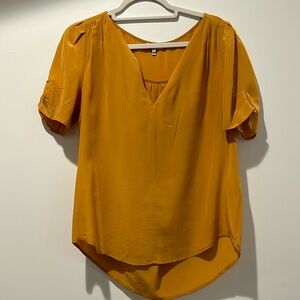Joie silk blouse- mustard color